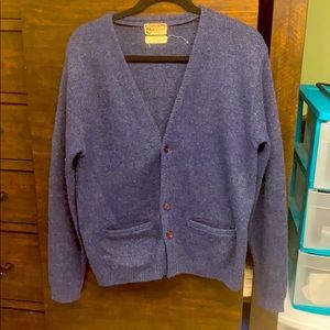 Vintage Blue Wool Cardigan